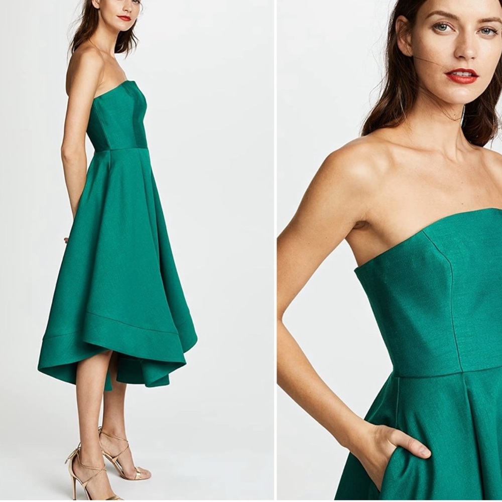 NWT C/MEO COLLECTIVE Making Waves Strapless Dress | Sz L